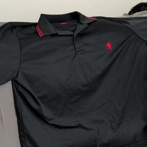 Classic Black Polo Shirt with Red Details